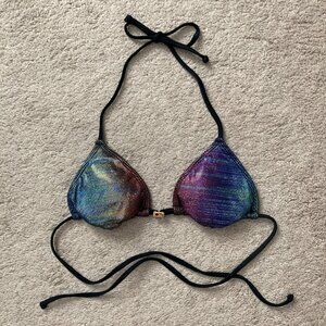 Guess iridescent rainbow bikini top size XS